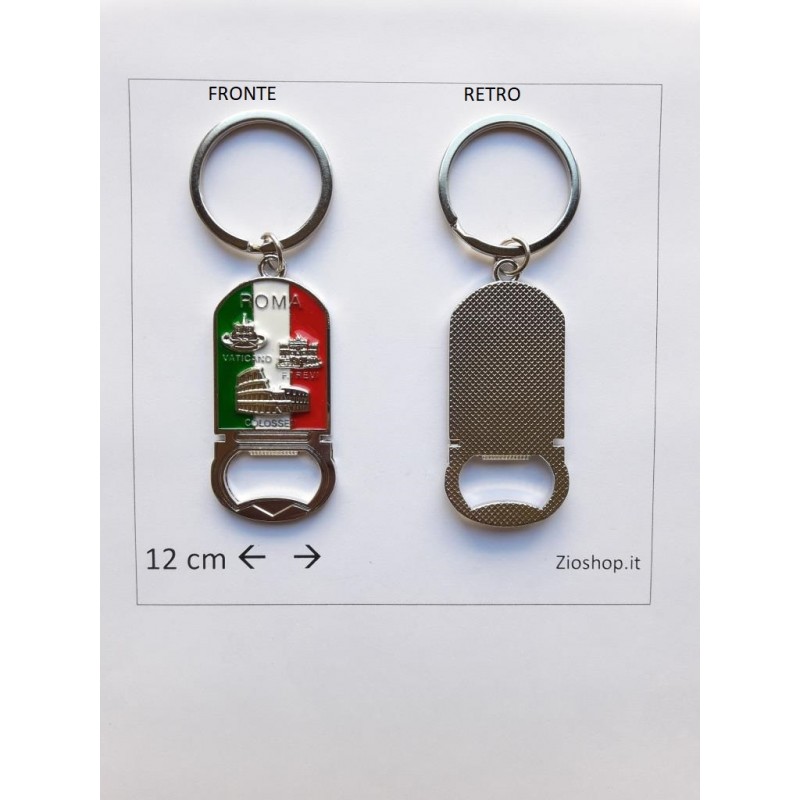 Portachiavi Apribottiglie Souvenir Roma Tricolore in Metallo Porta Chiave  keychain Rome Italy