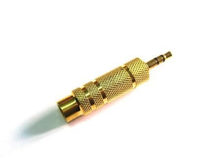 Adattatore audio da 35mm (M) stereo a 63mm (F) All Metal 1/4" (3.5mm) Male to 3/4" (6.5mm) Female Jack