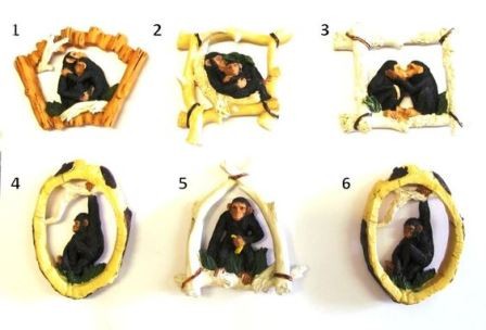 CALAMITA MAGNETE FRIGO RESINA PORTAFORTUNA SWEET MONKYES ;FRIDGE MAGNETS