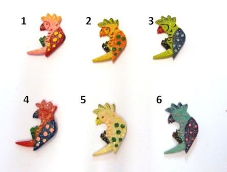 CALAMITA MAGNETE FRIGO RESINA PAPPAGALLO SU RAMO;FRIDGE MAGNETS PARROT ON BRANCH
