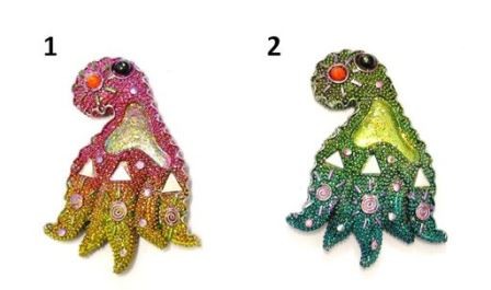 CALAMITA MAGNETE FRIGO RESINA POLIPO BRILLANTINI;FRIDGE MAGNETS OCTOPUS