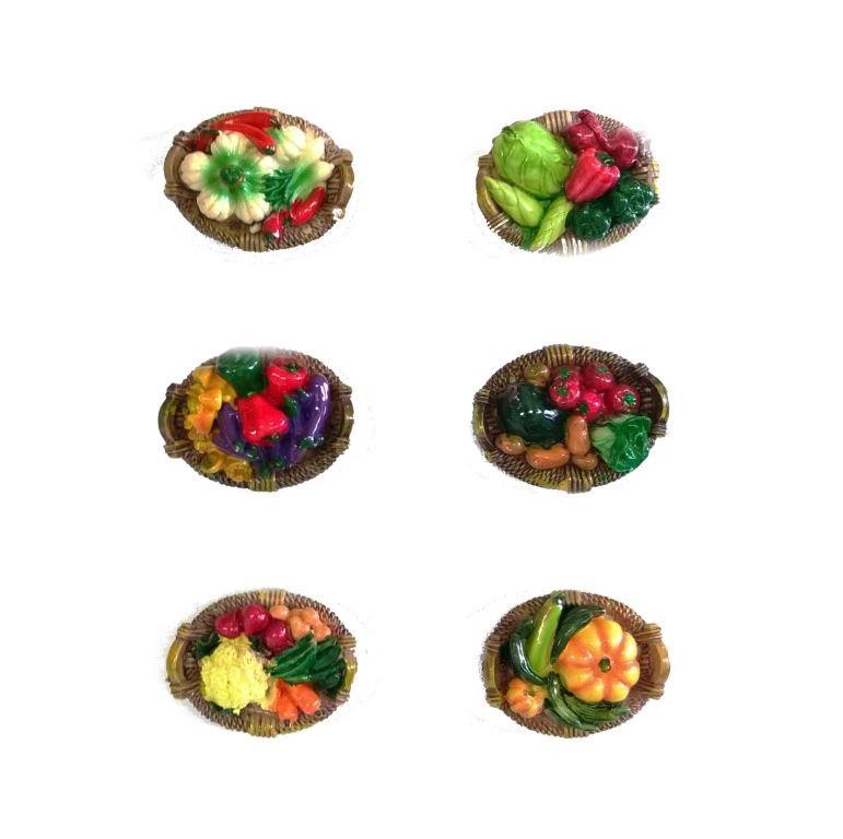 CALAMITA MAGNETE IN RESINA CESTO VERDURA; FRIDGE MAGNETS VEGETABLE