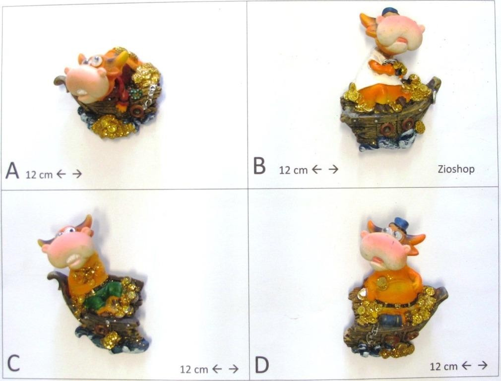 Calamita Magnete Frigo Fridge Magnets  MUCCA MONETA ORO