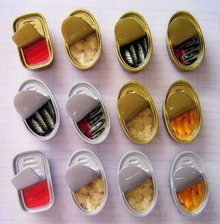 IDEA REGALO CALAMITE Frigo in Resina BARATTOLI SOTT'OLIO VARI