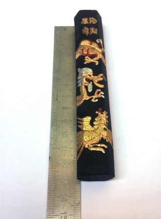 INCHIOSTRO CHINA CALLIGRAFIA CINESE "Mò" FORMA PRISMA ESAGONALE DRAGO-FENICE Pittura Sumi-e Calligrafia