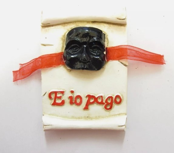 Souvenir From Italy Napoli Pulcinella Magnets Calamita Resina "E io pago" Italia