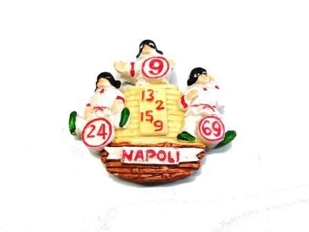  Calamita da Frigo Magnete Resina "NAPOLI LA TOMBOLA" Fridge Magnet Souvenir