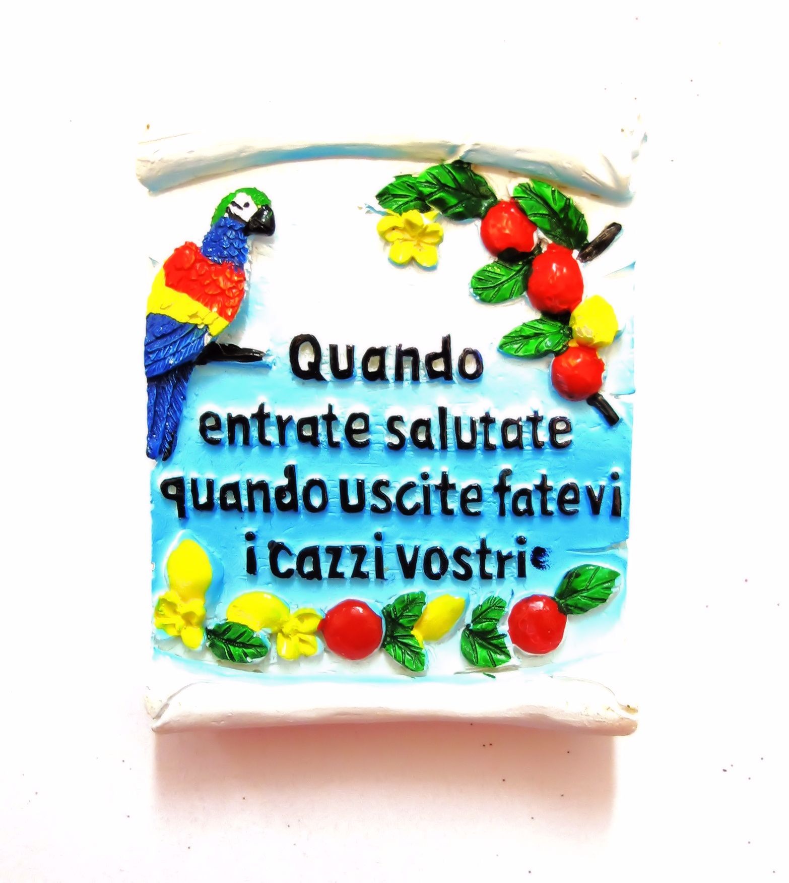 Souvenir From Italy Napoli Magnets Calamita "Proverbio Saluto" Italia