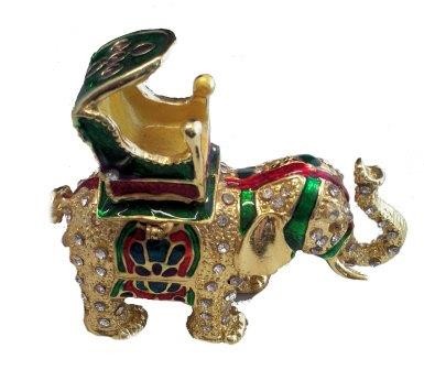 ELEFANTE INDIANO PORTAGIOIE APRIBILE CLOISONNE PORTAFORTUNA