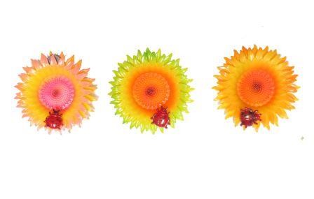 CALAMITA MAGNETE IN RESINA GIRASOLE COCCINELLA;FRIDGE MAGNET 10cm