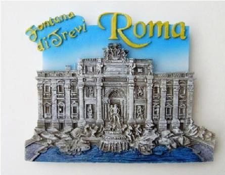 CALAMITA MAGNETE RESINA FONTANA DI TREVI ROMA ITALIA:FRIDGE MAGNET FROM ITALY