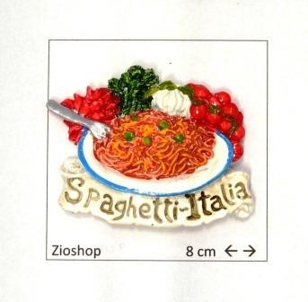 Calamita Magnete Frigo Fridge Magnets  SPAGHETTI AGLIO PEPPE E POMODORO 