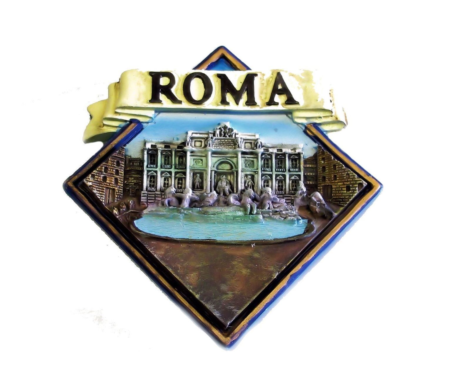  Calamita da Frigo Magnete Resina "ROMA ROMBO F.TREVI" Fridge Magnet Souvenir