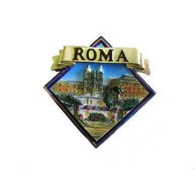 Calamita da Frigo Magnete Resina "ROMA ROMBO SPAGNA" Fridge Magnet Souvenir