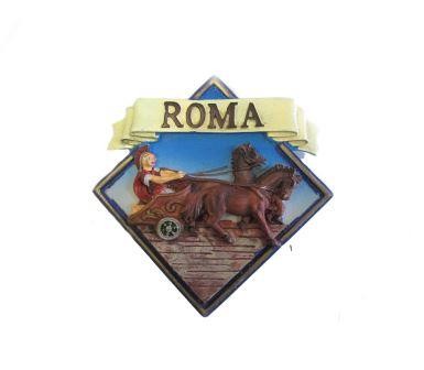Calamita da Frigo Magnete Souvenir Resina "ROMA ROMBO BIGHE" Fridge Magnet 