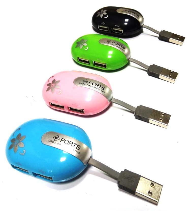 MINI HUB USB 2.0 4 PORTE CON Cavo INTEGRATO "MINIPANINI"