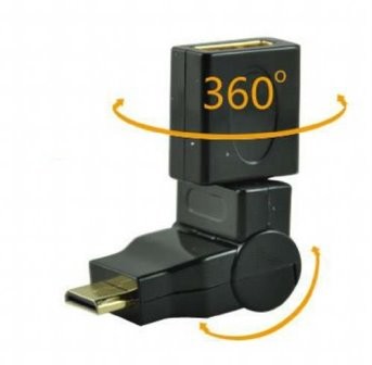 ADATTATORE ANGOLARE PROLUNGA DOPPIO SNODATO HDMI M/F 360 gradi