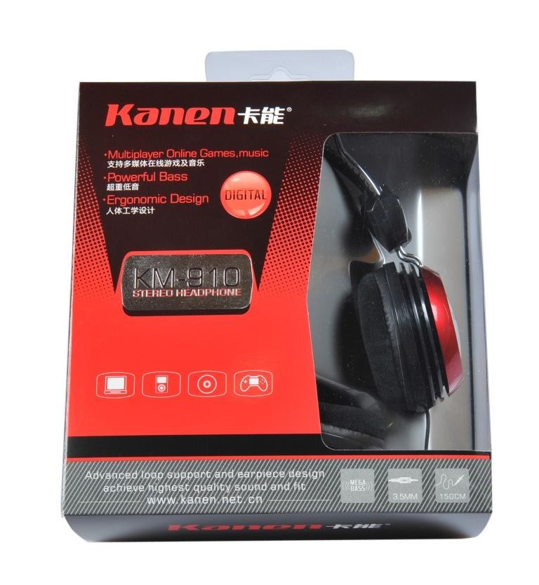 CUFFIE STEREO CON MICROFONO DA TAVOLA MULTIAN bLACK&RED KM-910