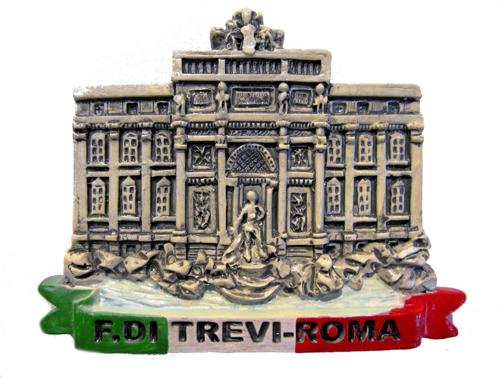 Calamita da Frigo Magnete Resina "ROMA TREVI  TRICOLORE" Fridge Magnet Souvenir