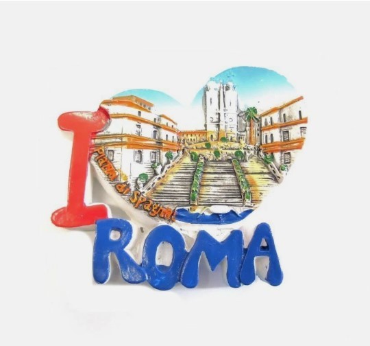 Calamita da Frigo Magnete Resina "LOVEROMA P.ZA SPAGNA" Fridge Magnet Souvenir 