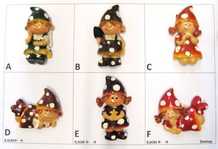 Calamita Magnete Frigo Fridge Magnets  GNOMI FUNGHI