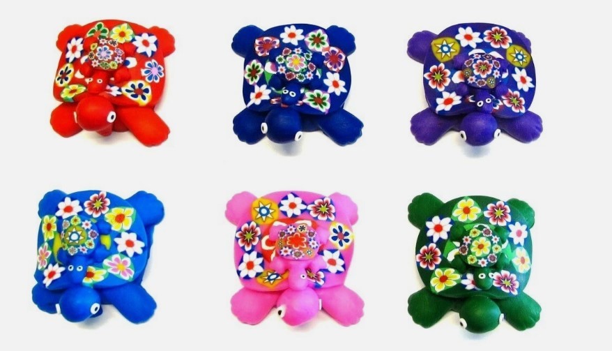 Tartaruga Portafortuna Magnetica in Fimo; Lucky Fridge Magnets Turtle