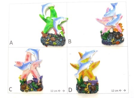 Calamita Magnete Frigo Fridge Magnets Dolphin DELFINI CON STELLA MARINA  