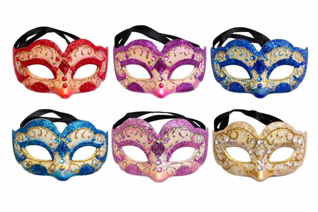 Souvenir Italia Venezia Maschera Carnevale Classica decorata serie 1977. Disponibile in varie colorazioni