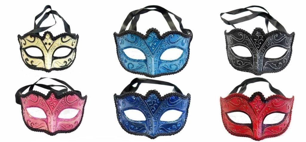Souvenir Italia Venezia Maschera Carnevale Classica decorata serie 1978. Disponibile in varie colorazioni