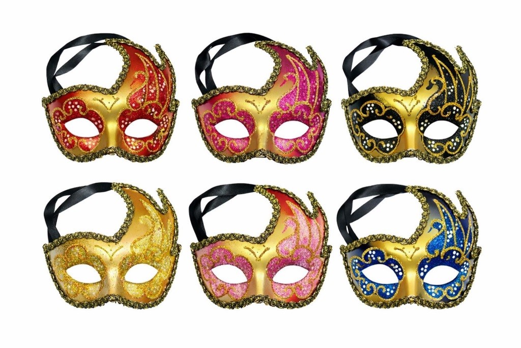 Souvenir Italia Venezia Maschera Carnevale in Resina Decorata con laccio. Disponibile in varie colorazioni