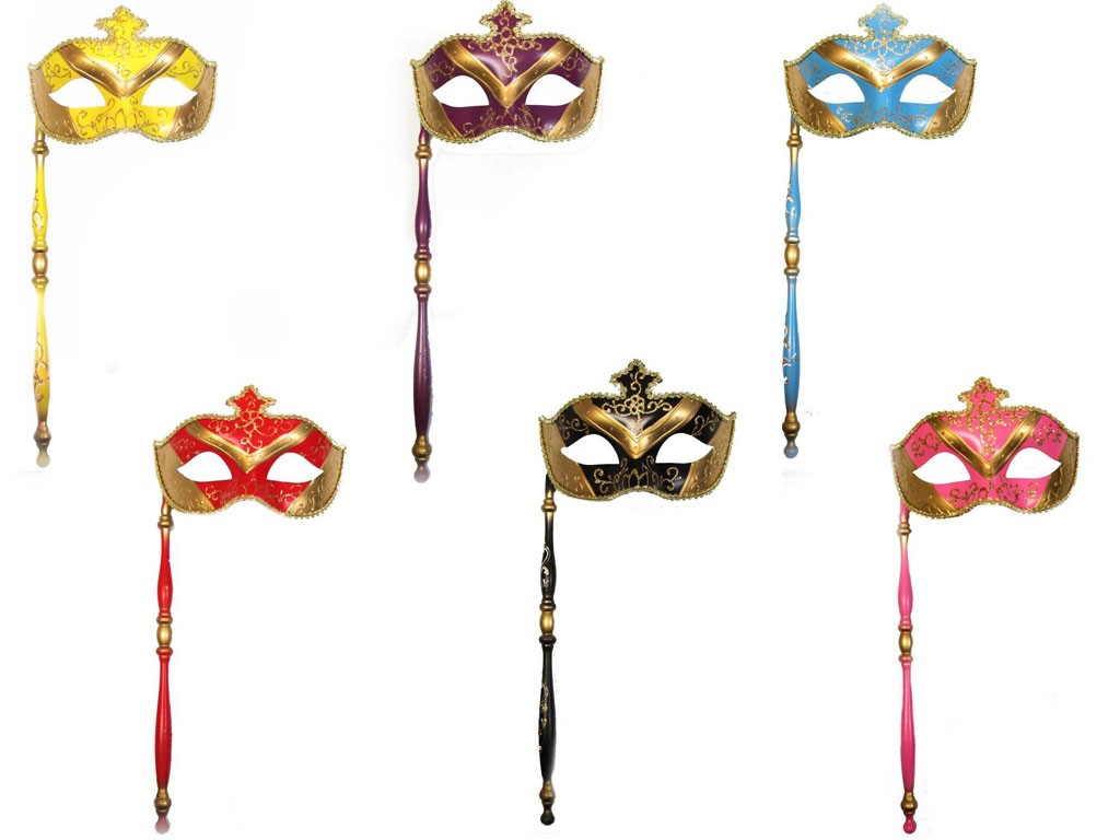 Maschera Carnevale decorata serie 1982. Disponibile in varie colorazioni