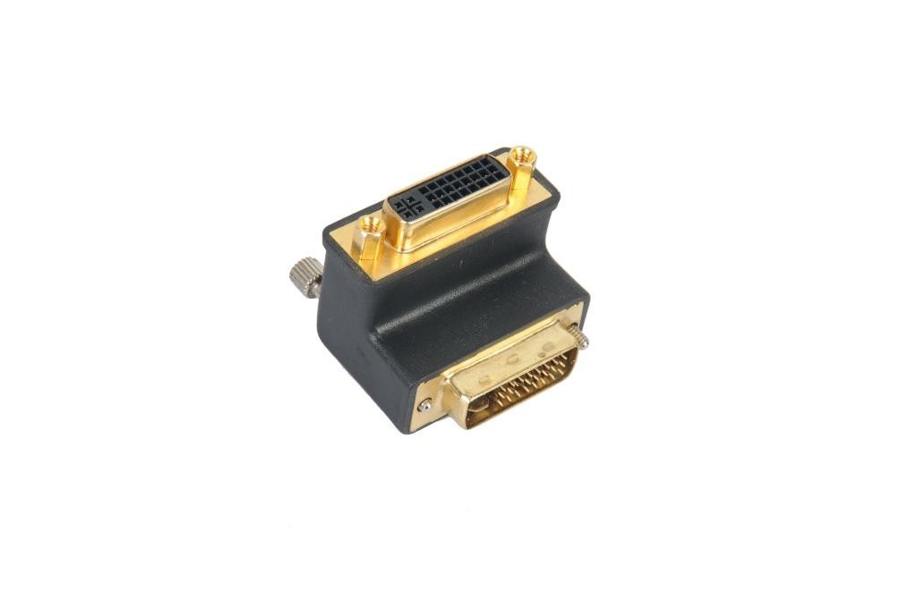 Adattatore 90 Gradi da DVI-I 24+5 M a DVI-I 24+5 F; DVI-I M TO DVI-I F ADAPTER 90 GRADI