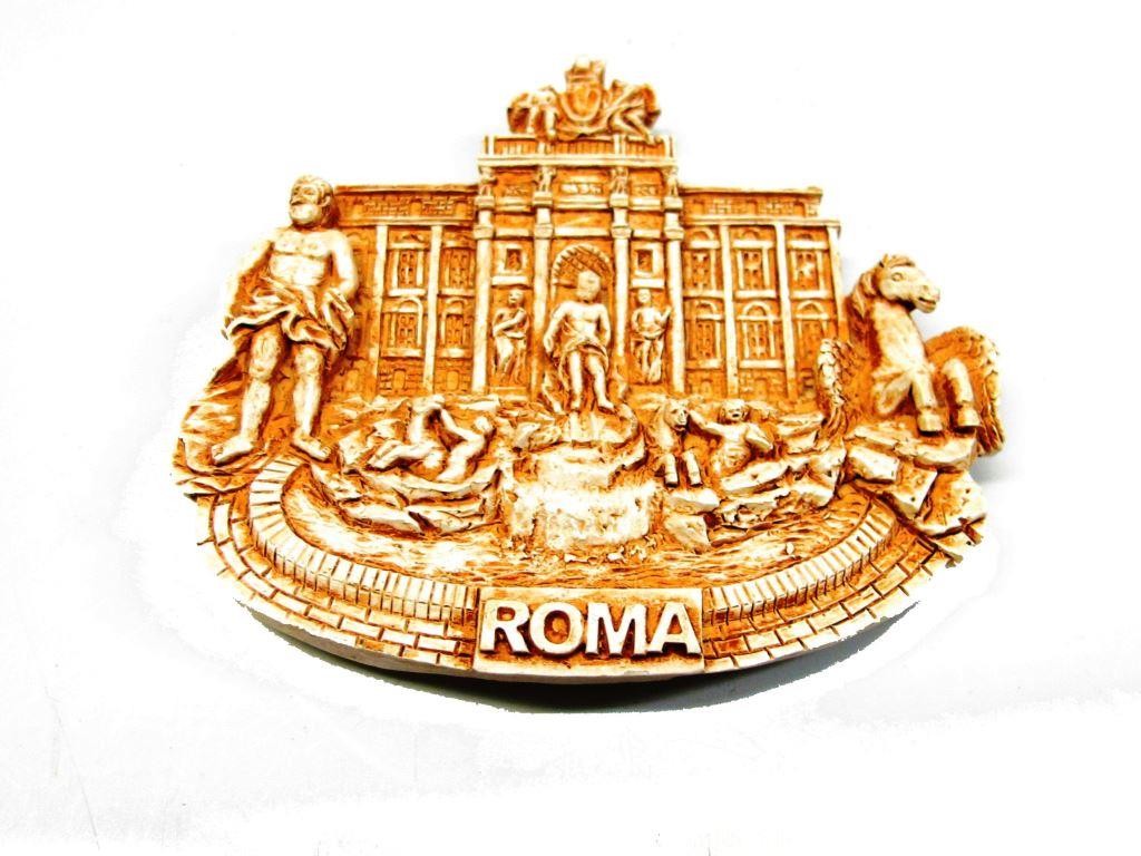Calamita Magnete Resina"ROMA F.DI TREVI STATUA OCEANO"Fridge Magnet Souvenir