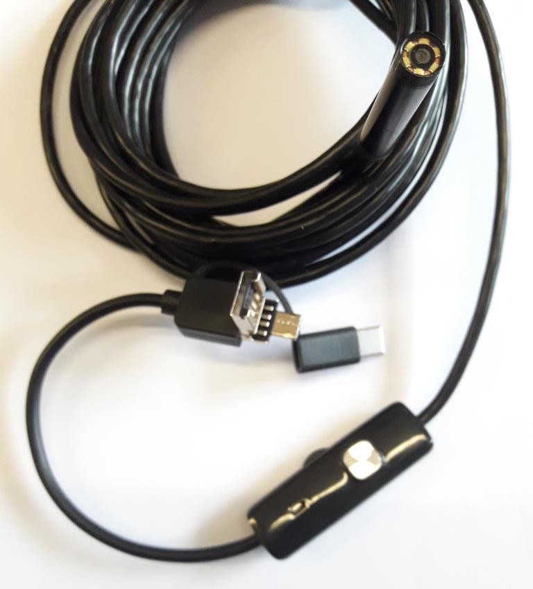 3 in 1 TYPE-C / MICRO USB / USB Endoscopio Telecamera Di Ispezione Per Android e PC Da 5 Metri