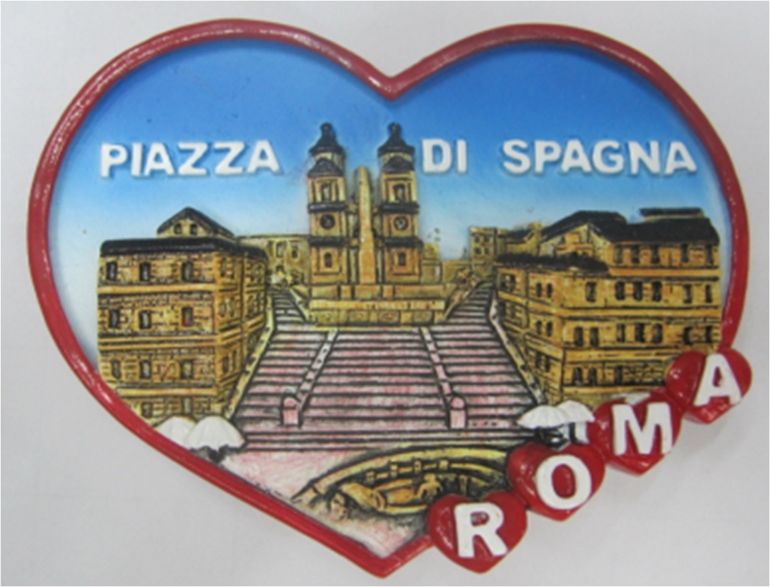 Calamita da Frigo Magnete Souvenir Resina "PIAZZA DI SPAGNA" Fridge Magnet Italy