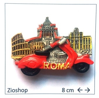Calamita Magnete Frigo Fridge Magnets  ROMA - MOTORINO E TRE PAESSAGGI