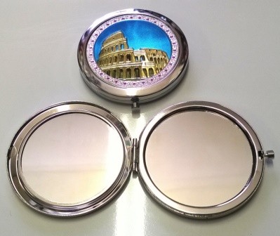 SOUVENIR FROM ITALY SPECCHIETTO IN METALLO COLOSSEO ROMA