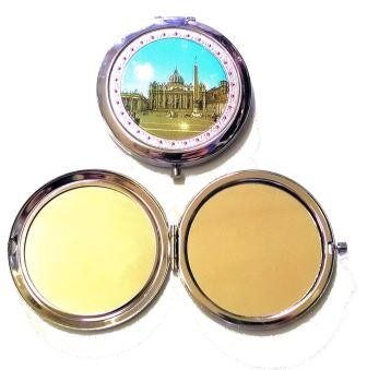 BELLISSIMO SPECCHIETTO SOUVENIR DI ROMA ITALI DA BORSETTA,ALL'INTERNO SONO PRESENTI DUE SPECCHIETTI. REGALO PERFETTO! BEAUTIFUL MIRROR SOUVENIRS OF ROME. PERFECT GIFT