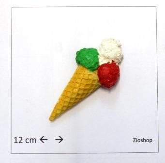 Calamita Magnete Frigo Fridge Magnets  Ice Cream CONO GELATO TRICOLORE   