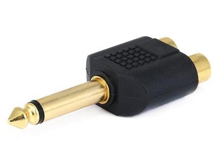 ADATTATORE JACK AUDIO 6.35mm M / 2RCA F