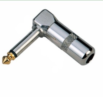 ADATTATORE ANGOLARE CONNETTORE JACK AUDIO 6.35mm 90 GRADI