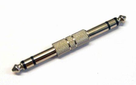 ADATTATORE PASSANTE CONNETTORE JACK AUDIO 6.35mm M / M