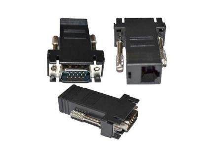 CONVERTITORE ADATTATORE DA VGA MASCHIO A LAN VGA TO LAN CAT 5 5e RJ45