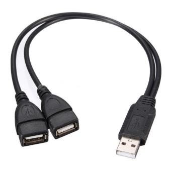 Adattatore USB 2.0  AM/2AF 3A DATI-CHARGEUSB Data/ Power Splitter Cable 39cm