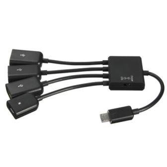 Cavo MICRO USB OTG/CHARGE HUB PIOVRA DESIGN.4 In 1 Micro USB Power Charging Host OTG Hub Adapter Cable