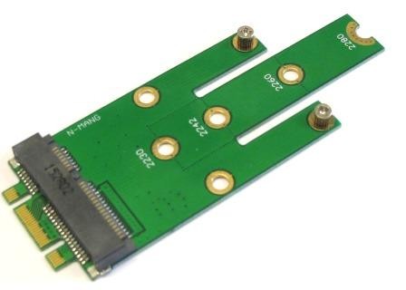 Connects NGFF B Key Solid State Drives to MSATA Mini PCI-E motherboard.