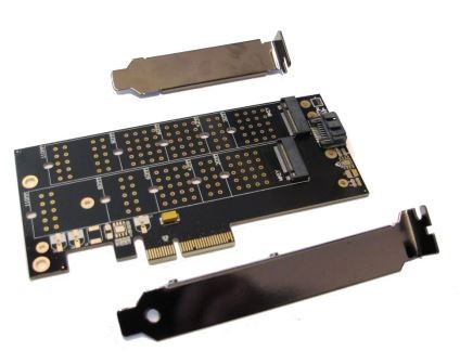 Adattatore M.2 NVMe SSD NGFF a PCI-E X4 M Key B KEY Dual interface PCI Express 3.0 Dual voltage 12v+3.3v SATA3
