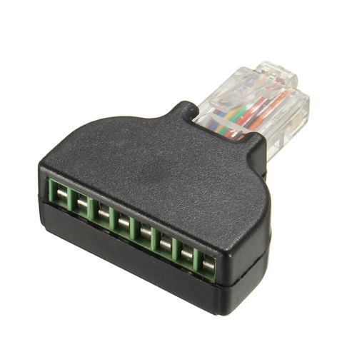 Adattatore RJ45 Ethernet M A 8 PIN AV Terminal Screw Block a Vite CCTV