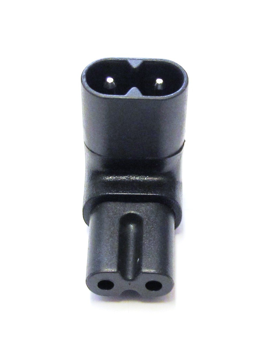 CONNETTORE ANGOLARE PLUG MASCHIO - FEMMINA  C7 90 GRADI VERTICALE