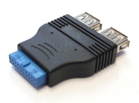 Adattatore CONNETTORE DIRETTO SCHEDA MADRE  USB 3.0 DA 20 P/USB 3.0 AF*2